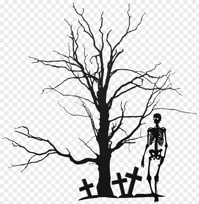 Halloween Tree And Skeleton Clipart Image The Clip Art PNG
