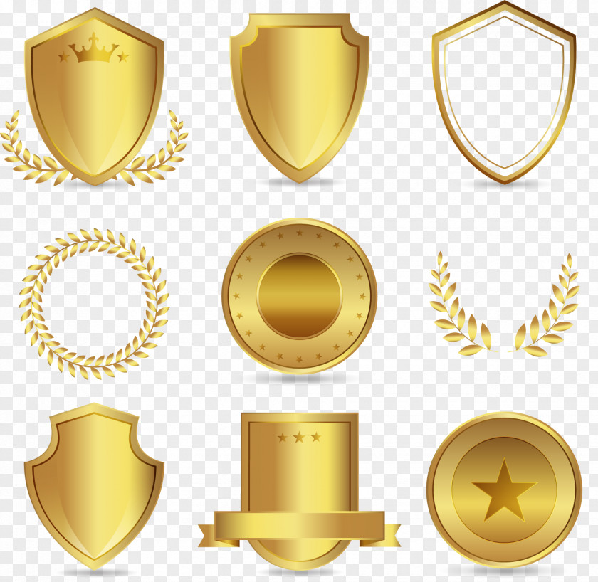 Golden Badge Medal Euclidean Vector Icon PNG