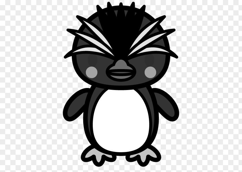 Penguin Southern Rockhopper Black And White Clip Art PNG