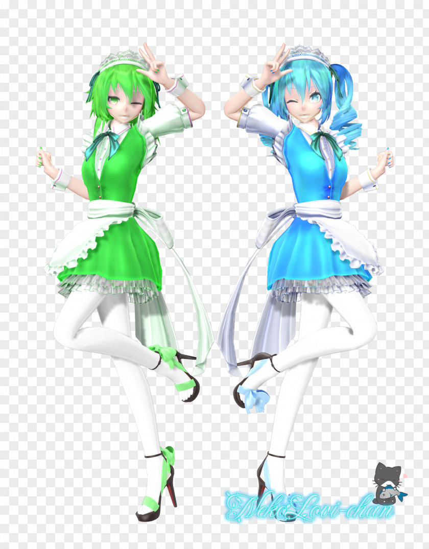 Maid Miku DeviantArt Megpoid Costume Illustration PNG