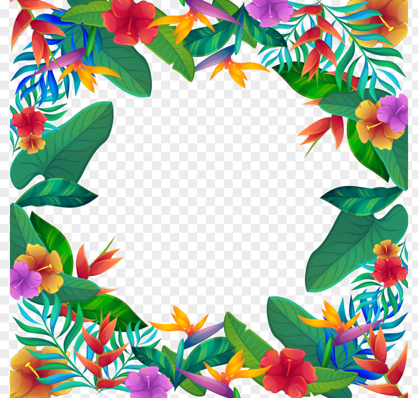 Vector Tropical Flowers Clip Art PNG