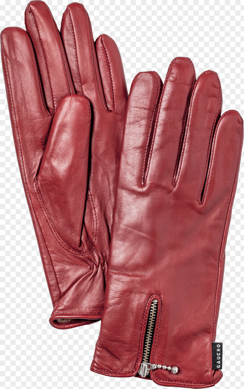 Cycling Glove Red Leather Mitten PNG