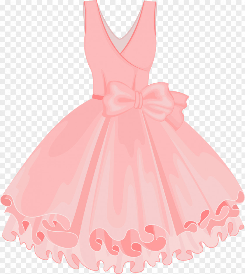 Vector Painted Pink Tutu Skirt Dress PNG