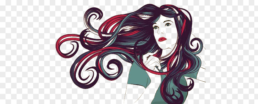 Painted Women Hair Drawing Woman Illustration PNG