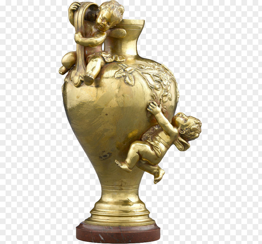 Brass Vase Bronze Classical Sculpture 01504 PNG