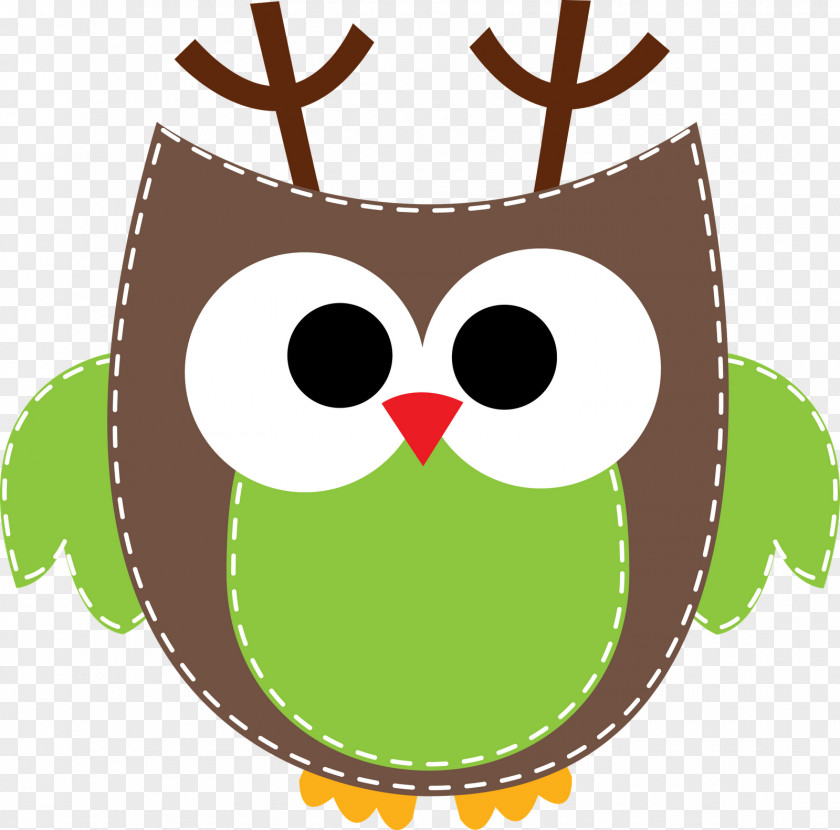 Geomentry Christmas Owl Clip Art PNG
