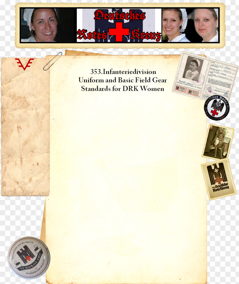 Collar Welfare German Red Cross French Ausweis Paper Second World War PNG