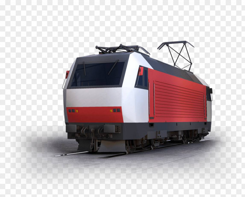 Rail Electric Locomotive Passenger Car Railroad Transport PNG