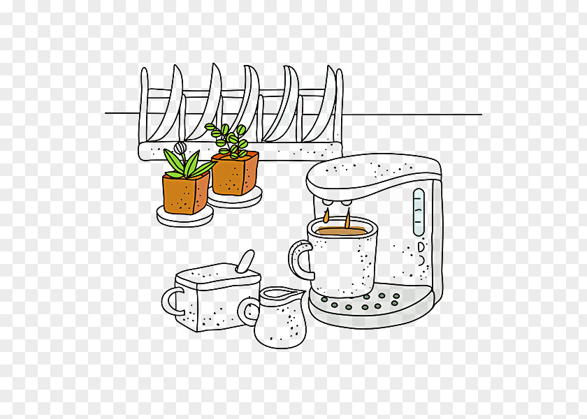 Make Coffee Designer Illustration PNG