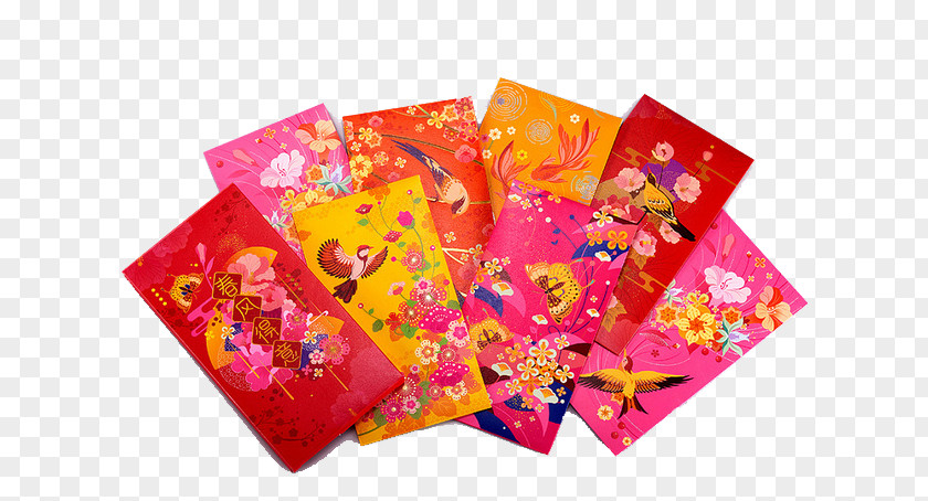 Chinese New Year Red Envelopes Pattern Decoration Envelope Fu PNG