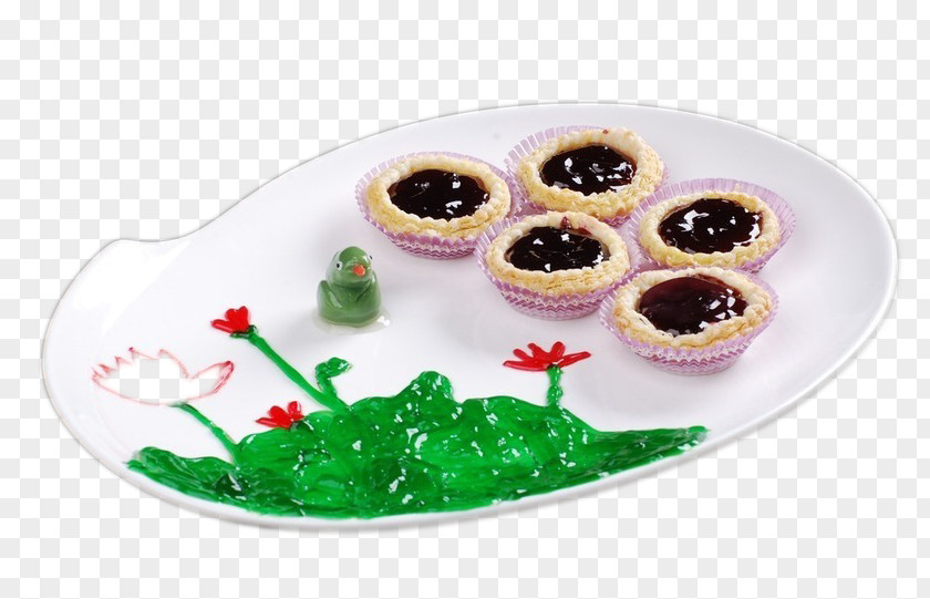 Delicious Blueberry Tarts Egg Tart Chinese Cuisine Dim Sum Dish PNG