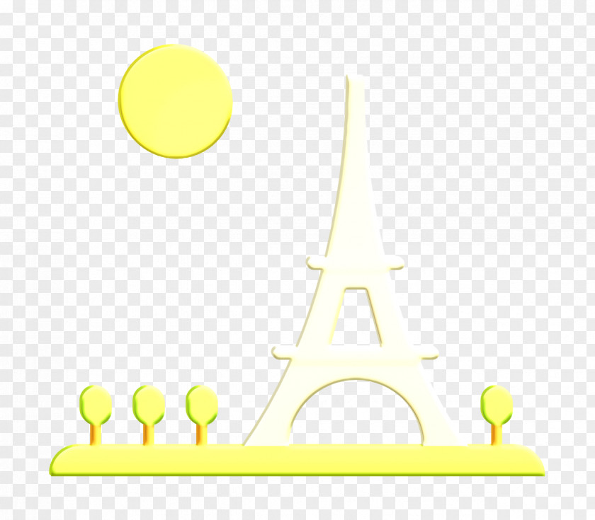 Travel Icon Landscapes Flat Color Paris PNG