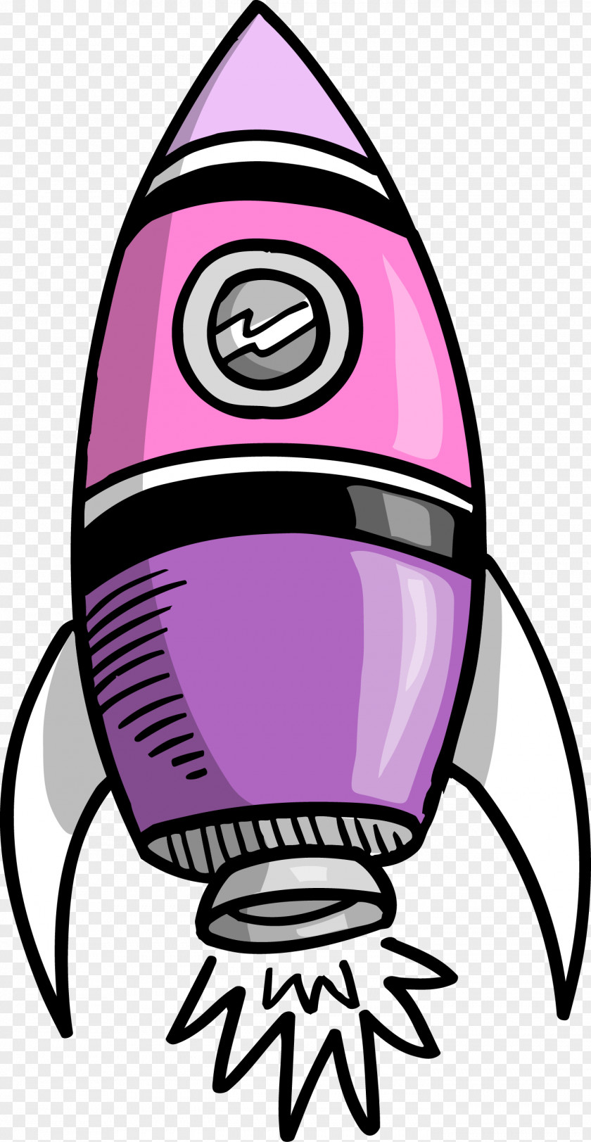 Vector Cartoon Purple Rocket Clip Art PNG