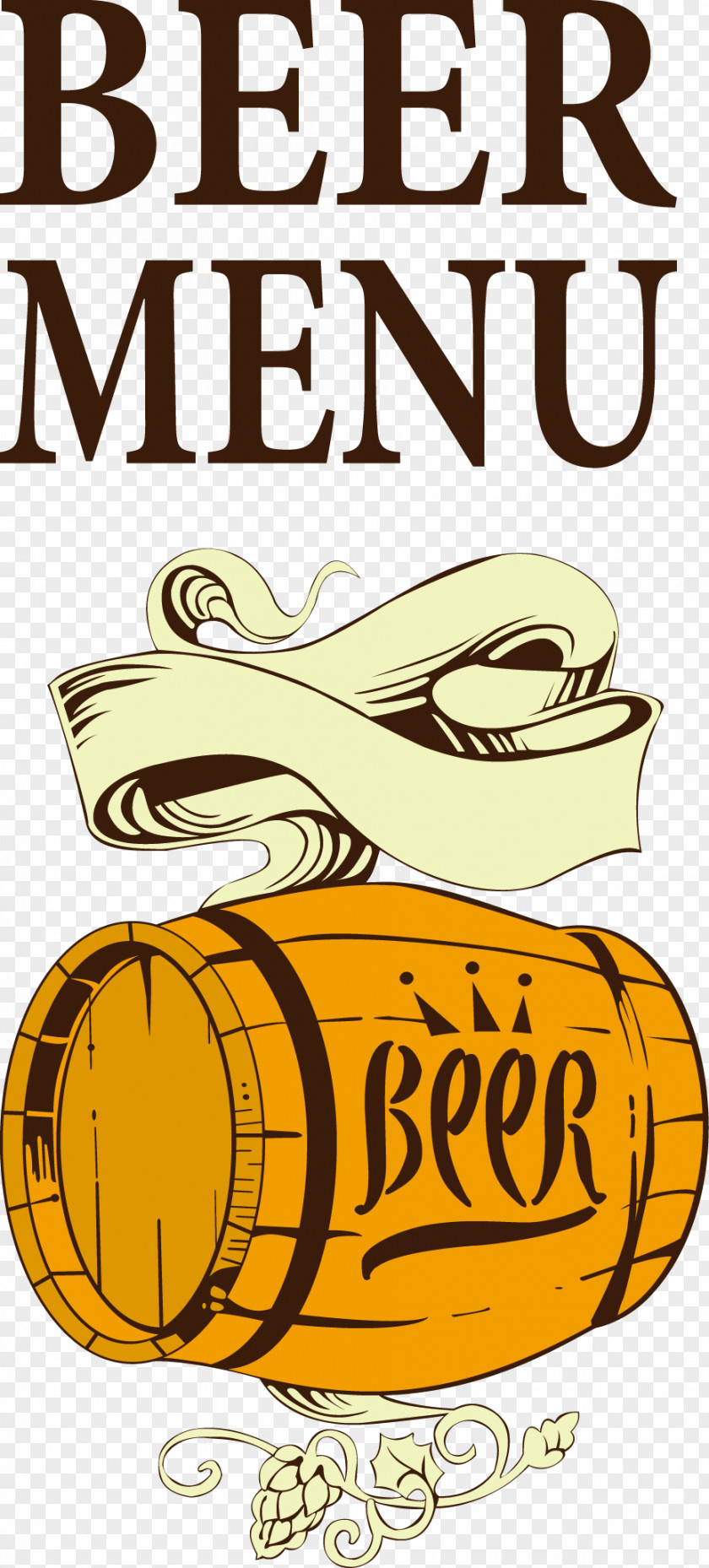 Vector Wine Cask Beer Menu Barrel PNG