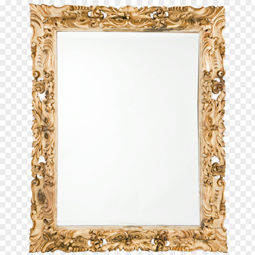 Baroque Picture Frames Mirror Wood Carving PNG