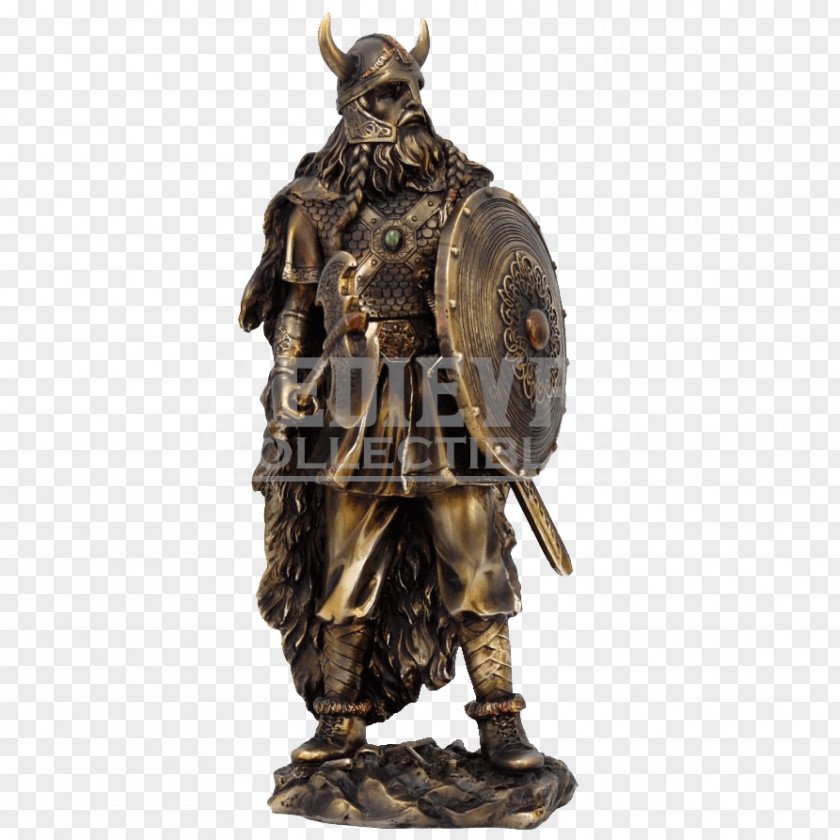 Knight Viking Statue Bronze Sculpture Norse Mythology Figurine PNG