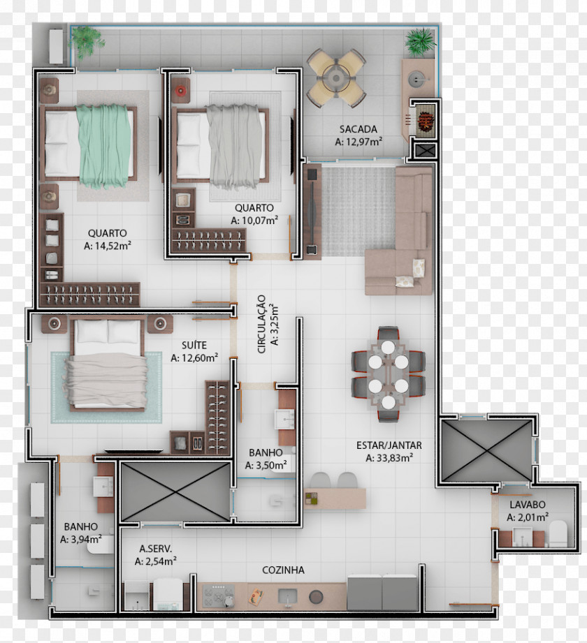 Plant Wood GAIVOTAS GARDEN BEACH Floor Plan PNG