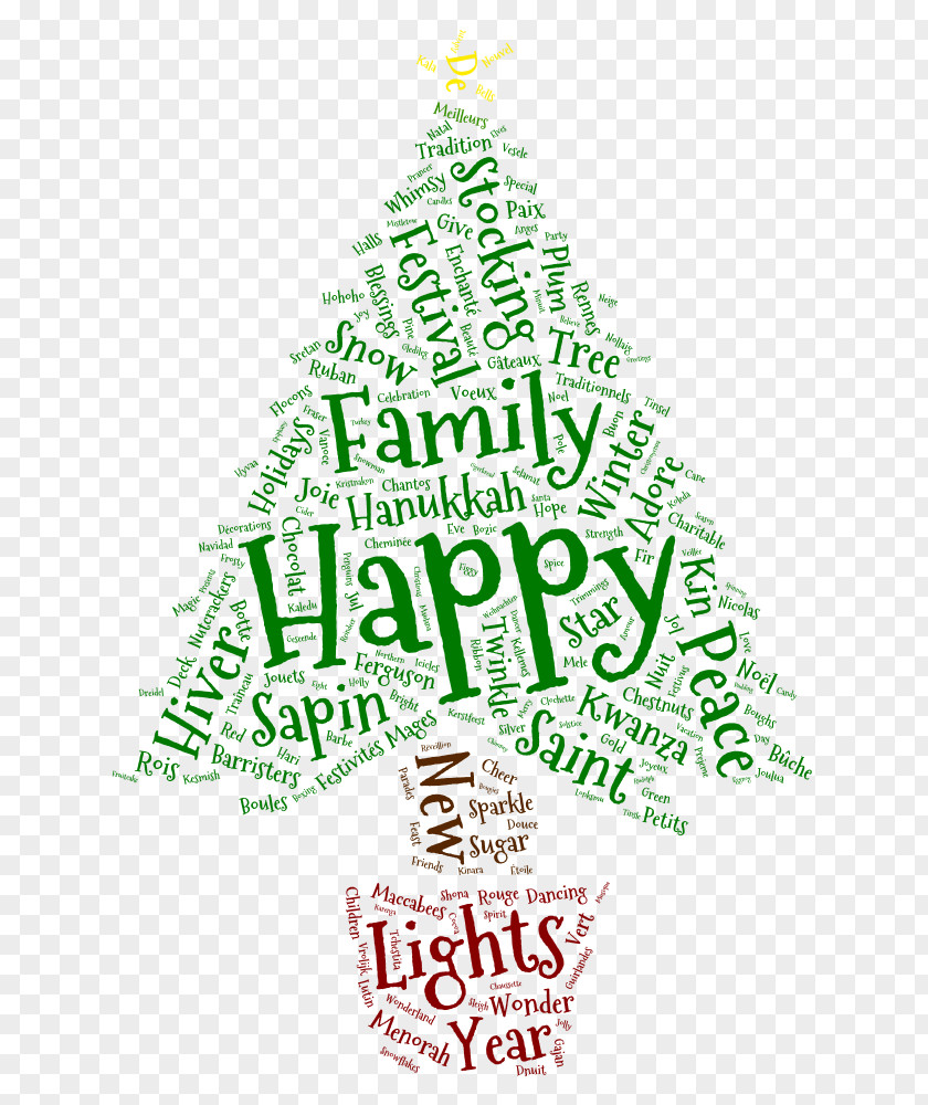 Wish You All The Best Christmas Tree Tag Cloud Text Word PNG