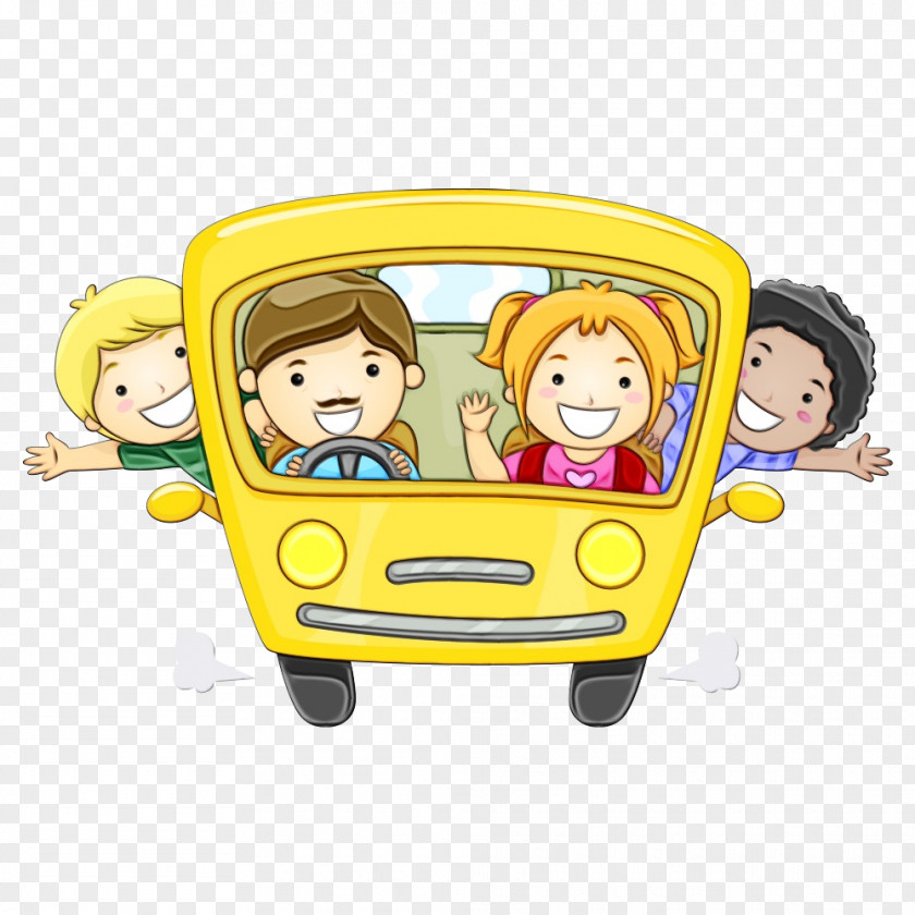 Art Smile Cartoon School Bus PNG