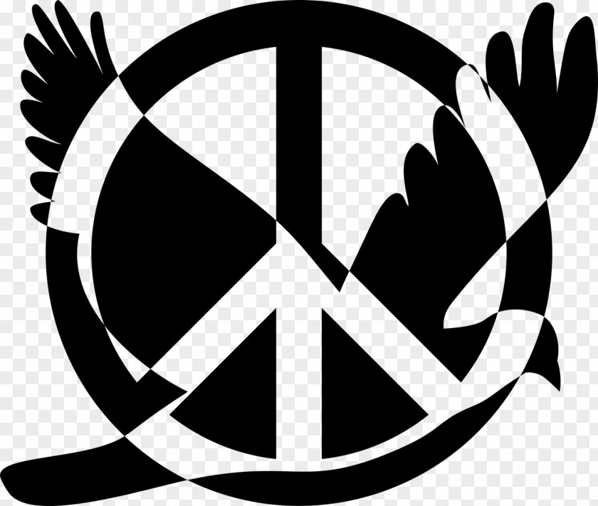 Blackandwhite Emblem Peace And Love PNG