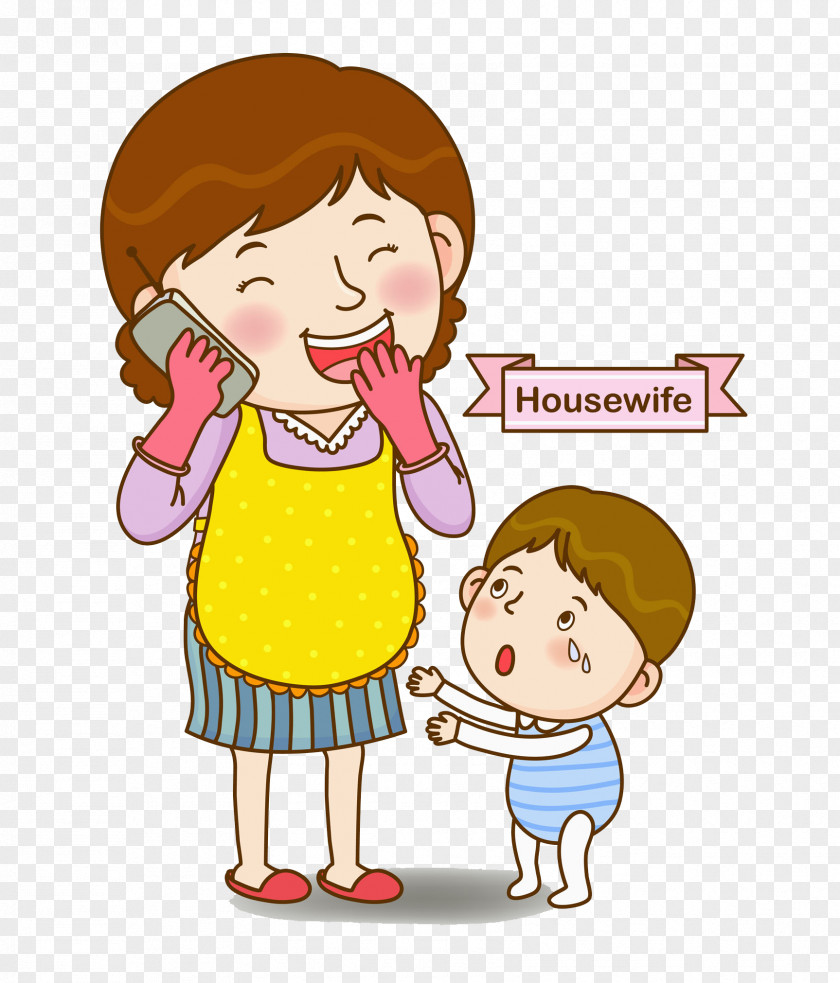 Mom On The Phone Toddler Mother Child Separation Anxiety Disorder PNG