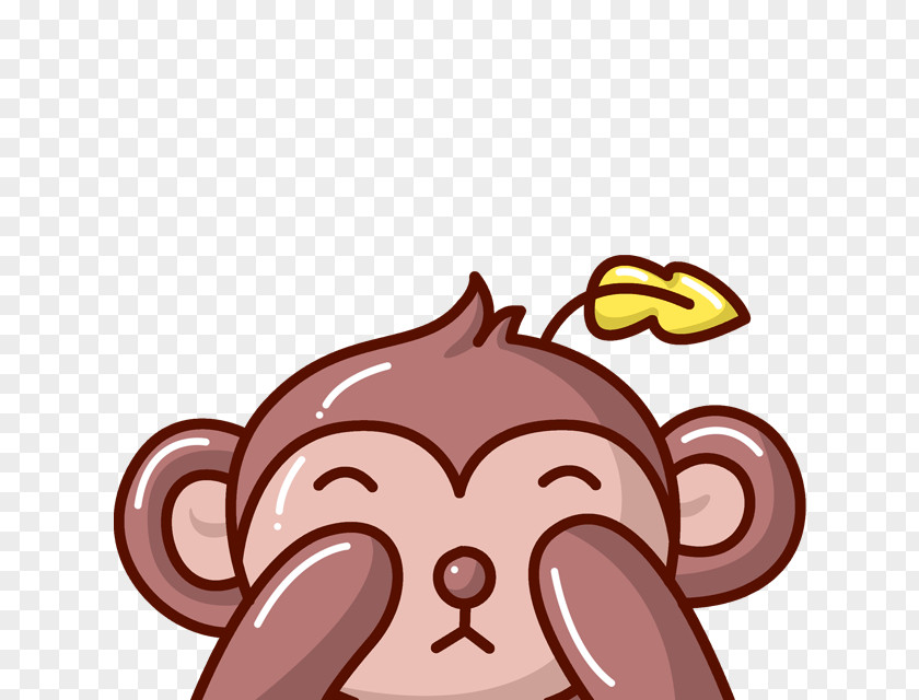 Brown Cartoon Monkey Decoration Pattern Singapore PNG