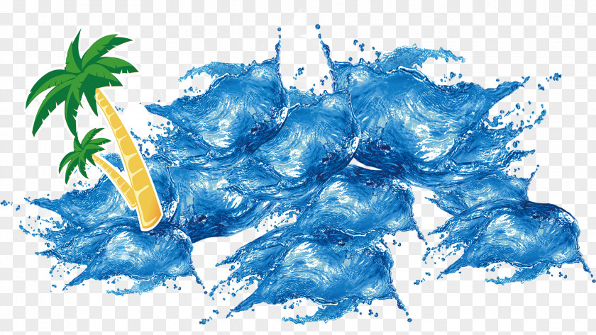 Wave Spray Ice Summer Poster PNG