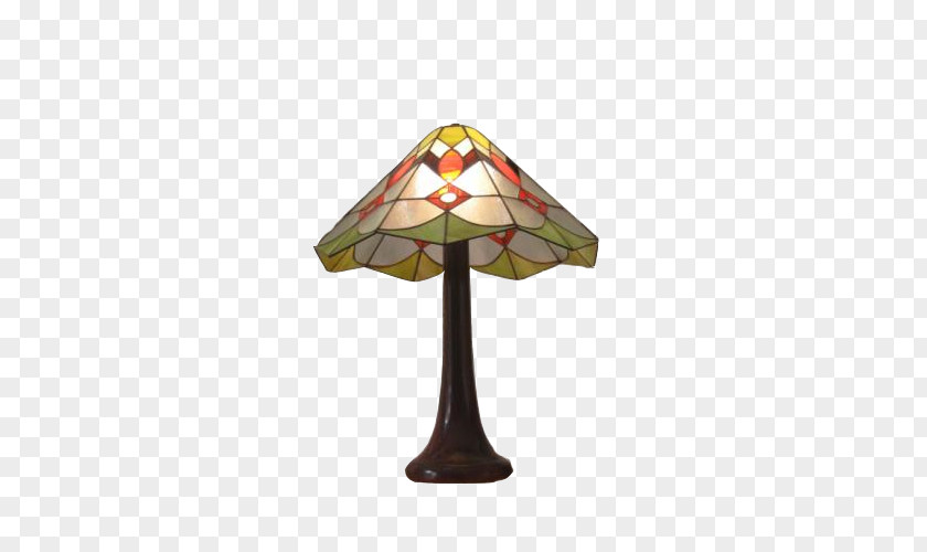 Beautiful Lamp Table Light Window Stained Glass PNG