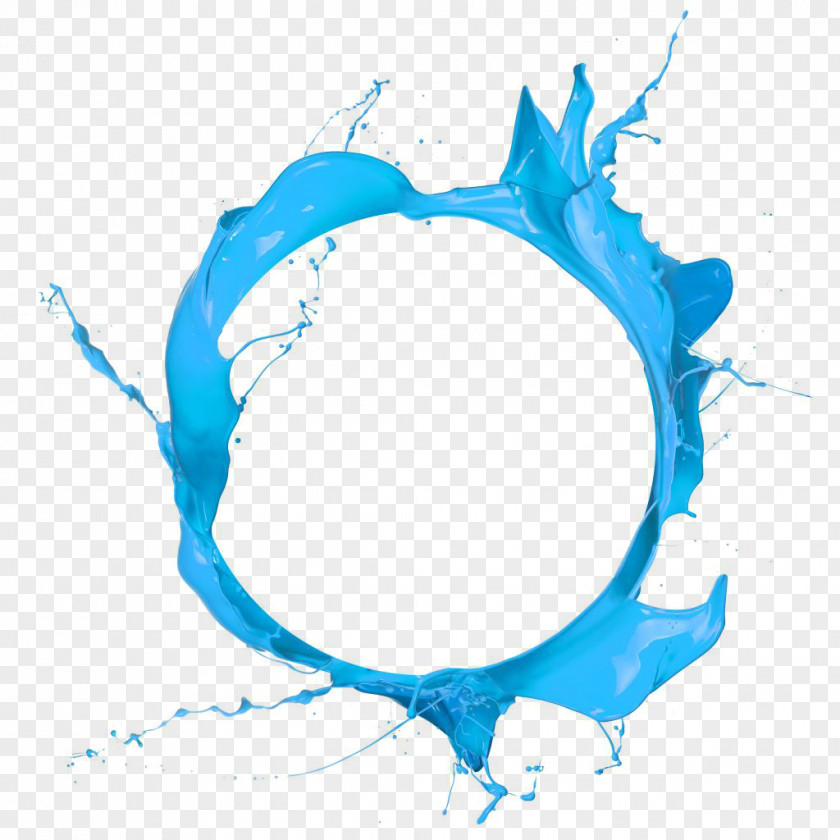 Blue Ink Circle Paint PNG