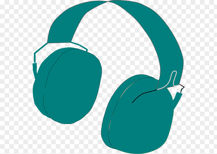 Cartoon Headphones Audio Teal PNG