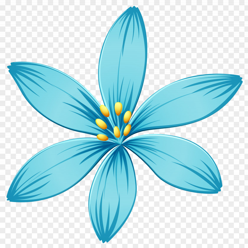 Parasol Blue Flower Clip Art PNG
