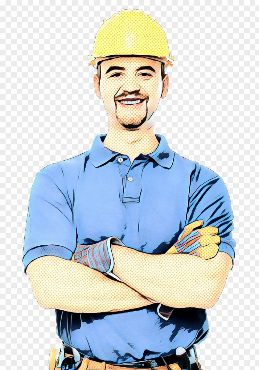 Thumb Job Cartoon Construction Worker Hard Hat Finger Gesture PNG