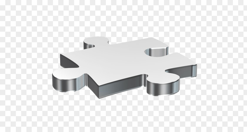 3D Silver Gray Textured Puzzle Jigsaw Three-dimensional Space Computer Graphics PNG
