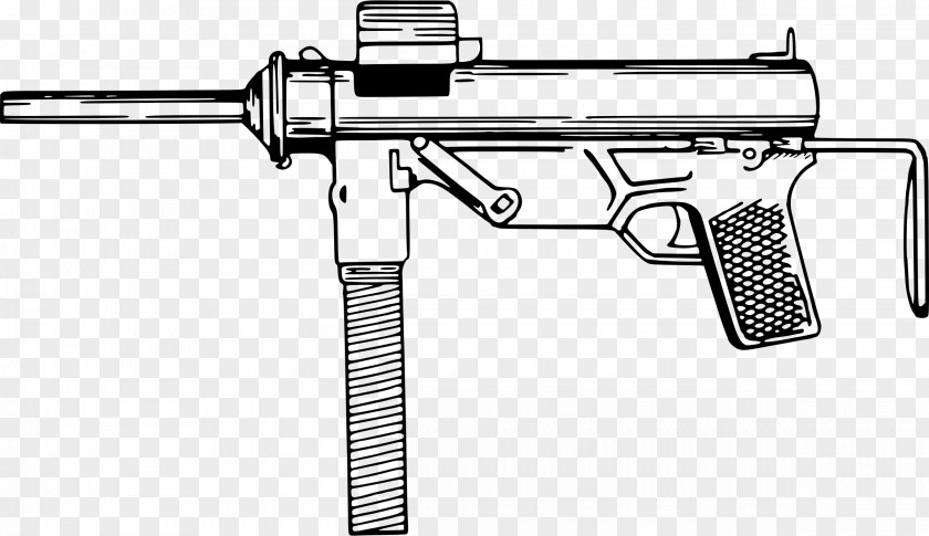 Machine Gun Thompson Submachine Firearm Clip Art PNG