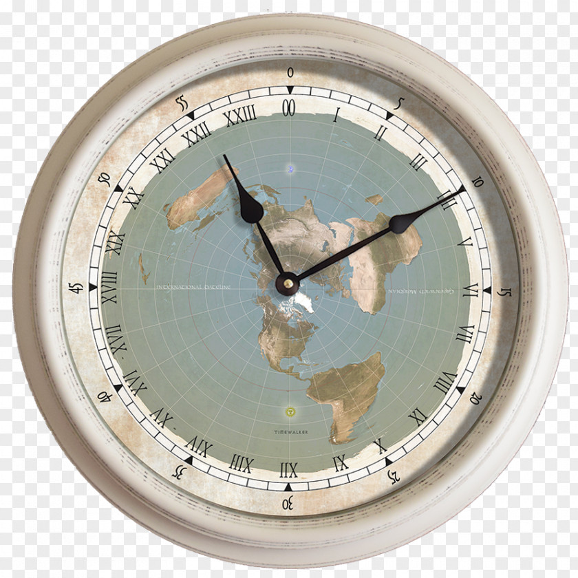 Earth Flat 24-hour Clock PNG