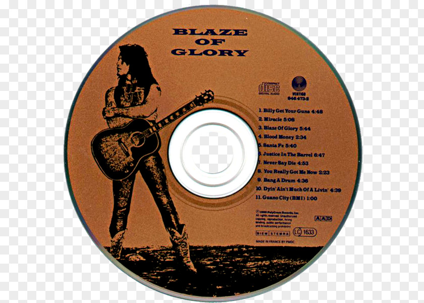 Jon Bon Jovi Blaze Of Glory Billy Get Your Guns Compact Disc Album PNG