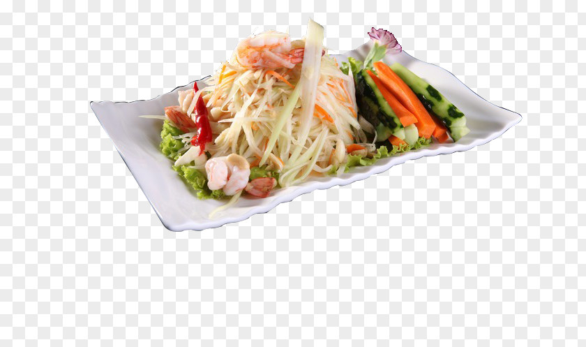 Thai Spicy Papaya Salad Cuisine Yakisoba Fried Rice Green Chinese Noodles PNG