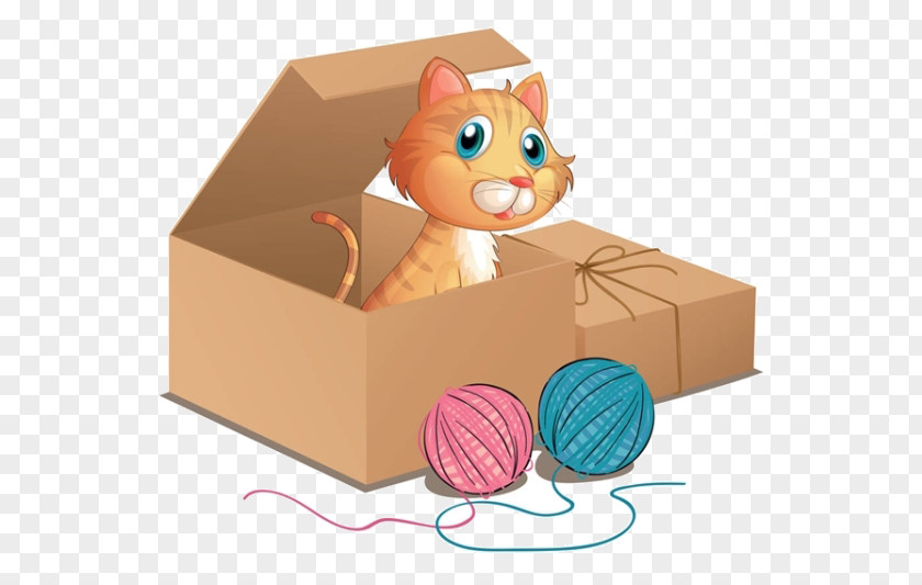 The Cat In Cartoon Box Kitten Clip Art PNG