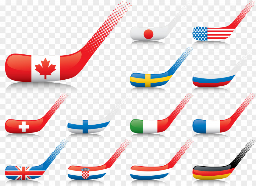 There Are Countries Flags Vector Golf Club Hockey Stick PNG