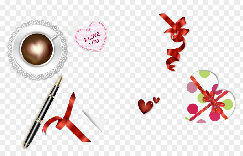 Vector Pen Coffee Valentines Day Heart PNG