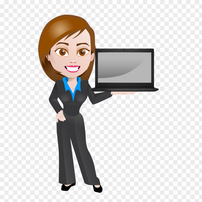Business Woman Digital Marketing Landing Page Advertising PNG