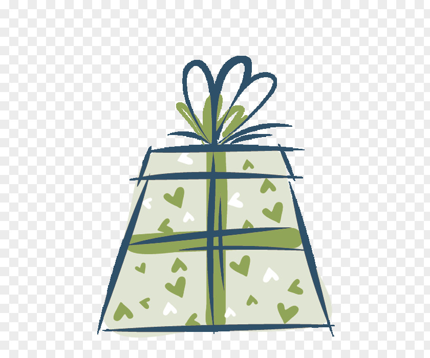 Cartoon Green Gift Box Drawing PNG