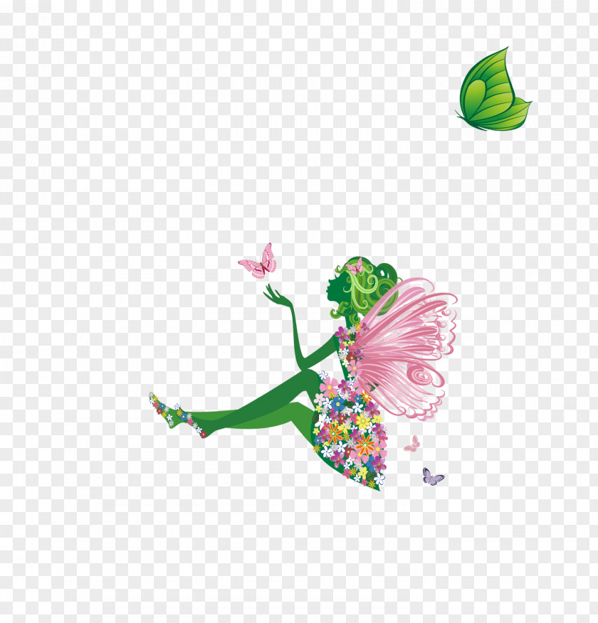 Flower Fairy Picture Butterfly Download Illustration PNG