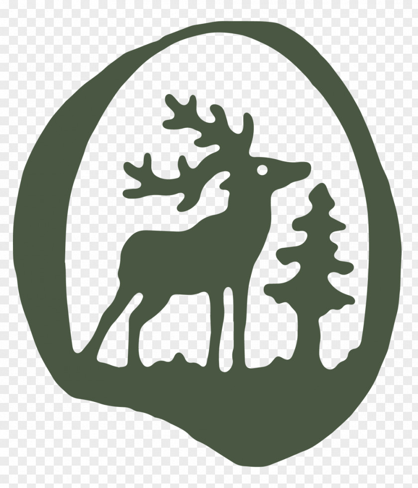 Reindeer Logo Green Antler Silhouette PNG