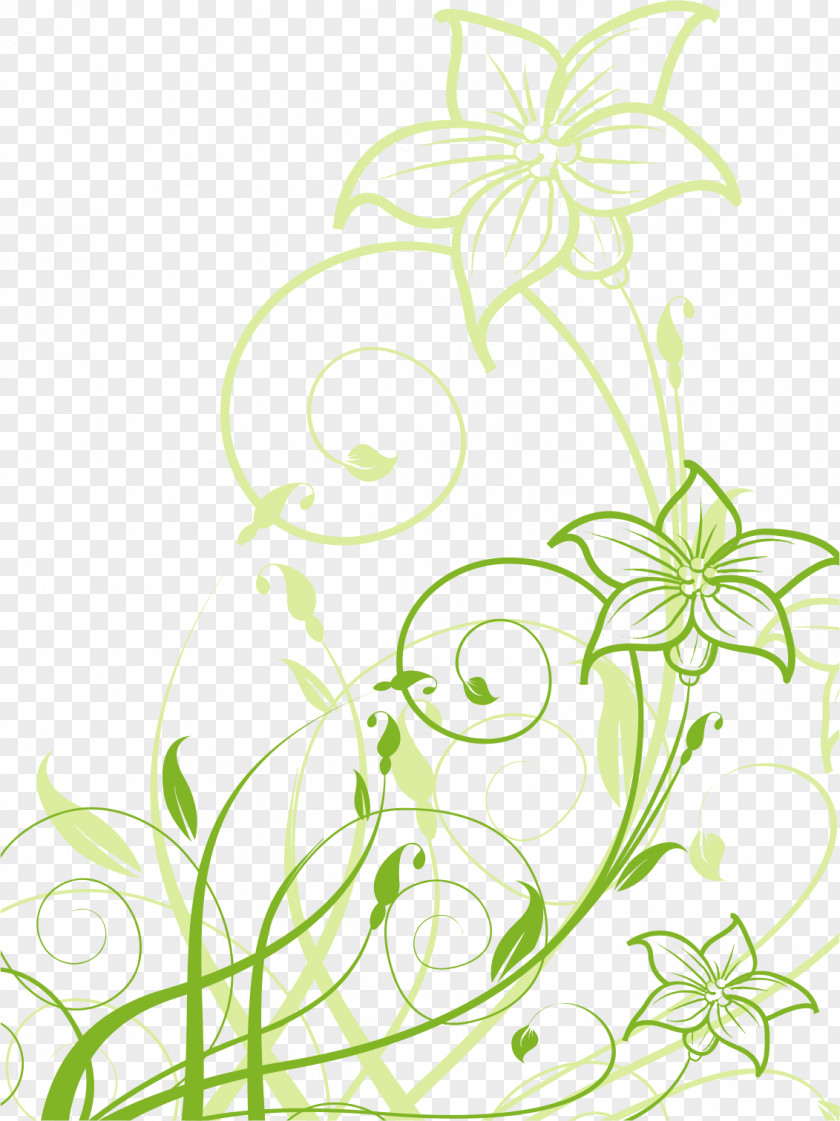 Green Flower Pattern Business Card Adobe Illustrator PNG