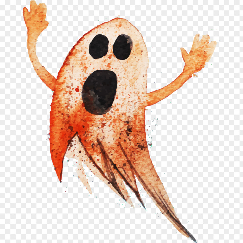 Halloween Ghost Watercolor Painting PNG