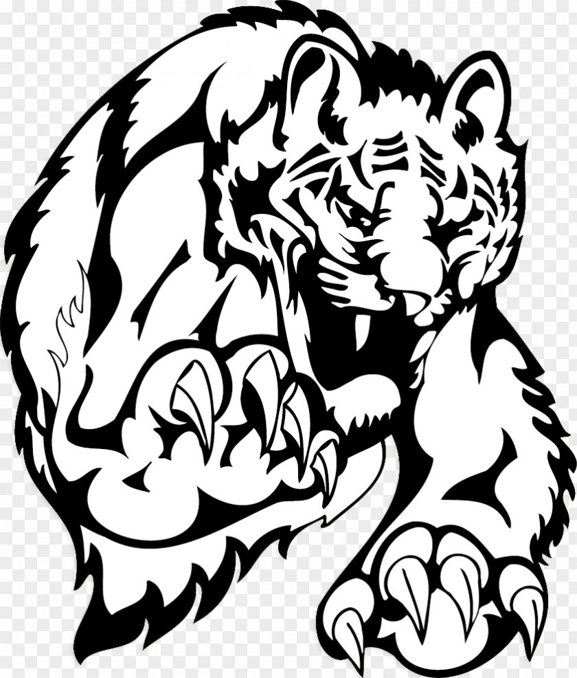 Painted Lion Pictures Tiger Leopard Black And White Cartoon PNG