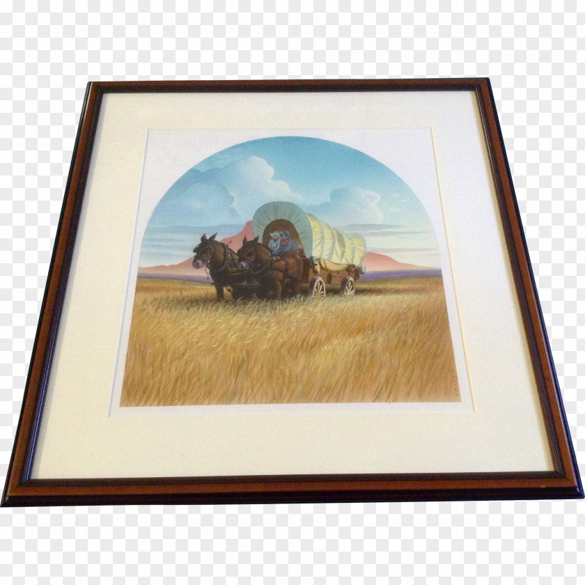 Painting Watercolor Horse Paper Covered Wagon PNG