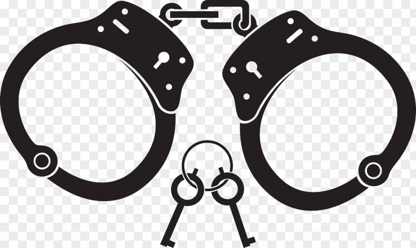 Black Hand-painted Flat Handcuffs Royalty-free Stock Photography Clip Art PNG