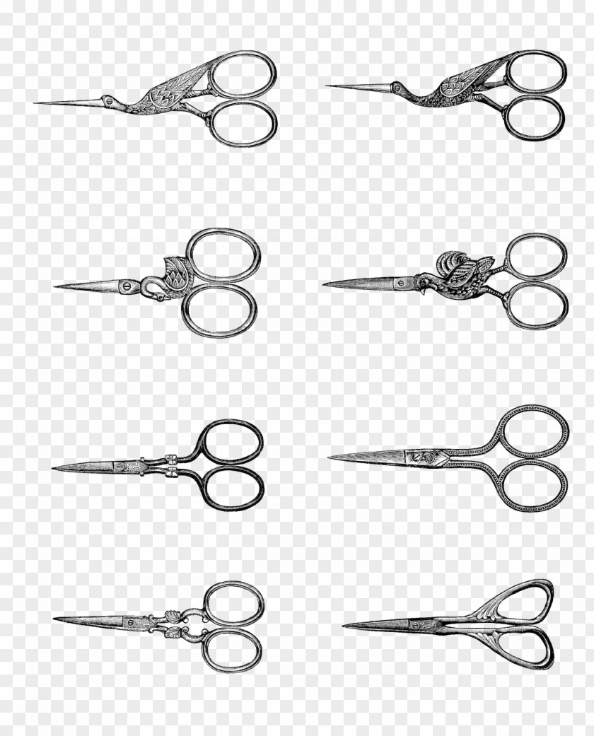 Scissors Sewing Sketch PNG